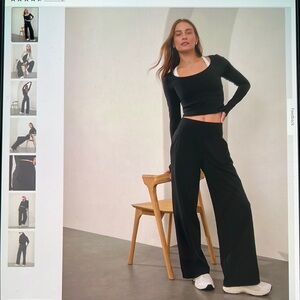 Athleta Women's Black Wide-Leg Pants